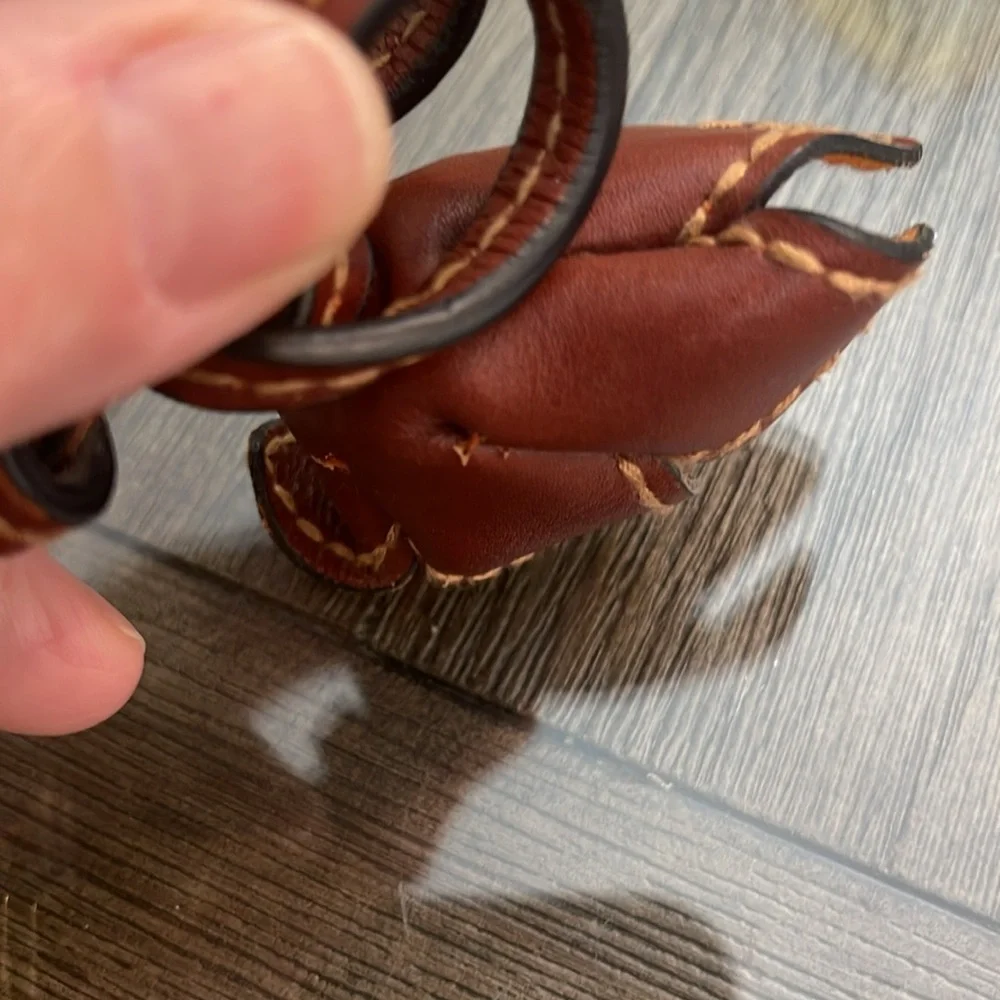 Fossil Flower & Brass Key Replacement Strap Key Charm Purse Keychain Fob Hangtag - Picture 7 of 13